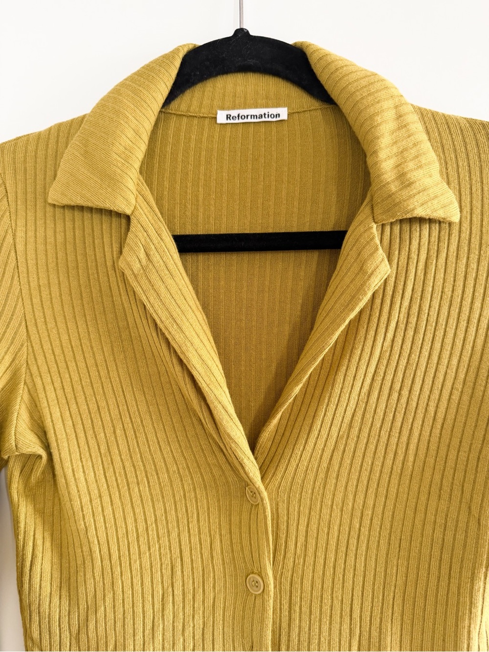 Reformation Ribbed Button-Down Collared Top - Picture 6 of 13